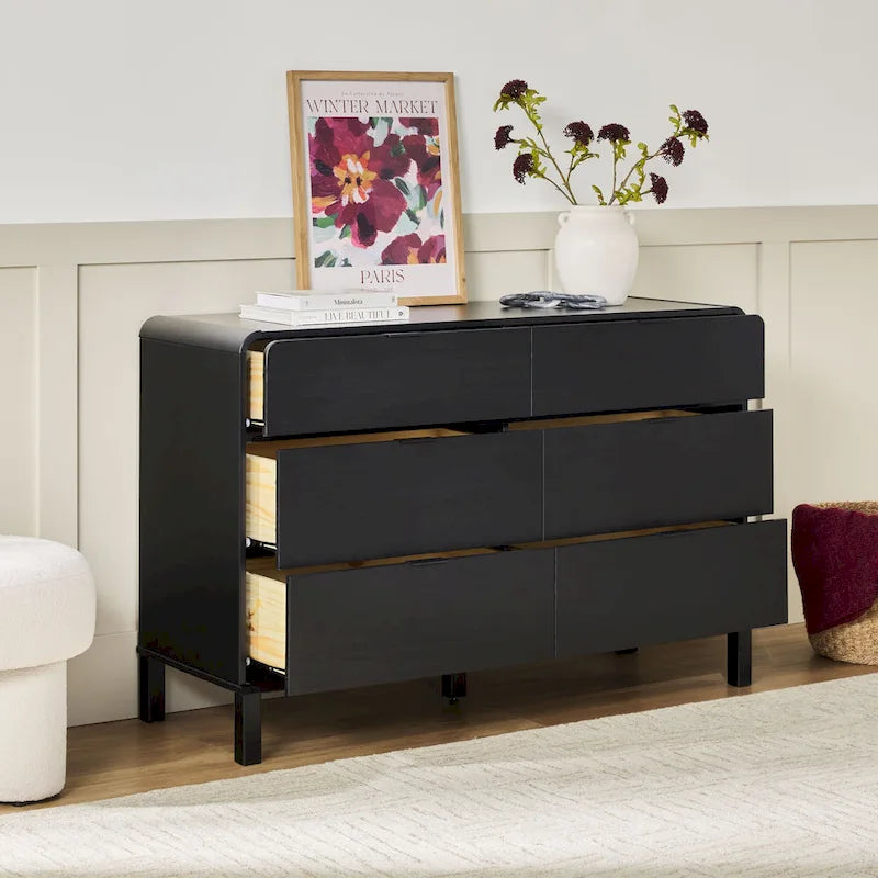 Middlebrook Curved Top Solid Wood 6-Drawer Dresser
