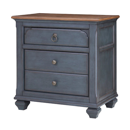 Bridgevine Home Americana Nightstand, No Assembly Required, Corduroy Blue Finish
