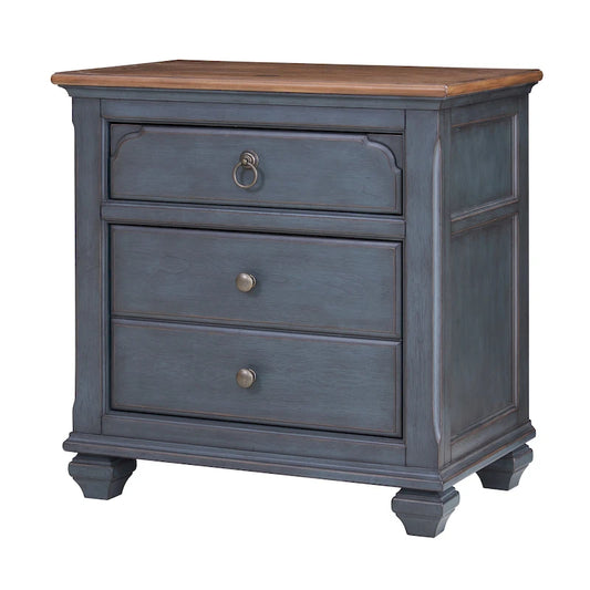 Bridgevine Home Americana Nightstand, No Assembly Required, Corduroy Blue Finish