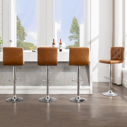 Javlergo Set of 4 Bar Stools Adjustable Swivel Counter Height Barstools with Back