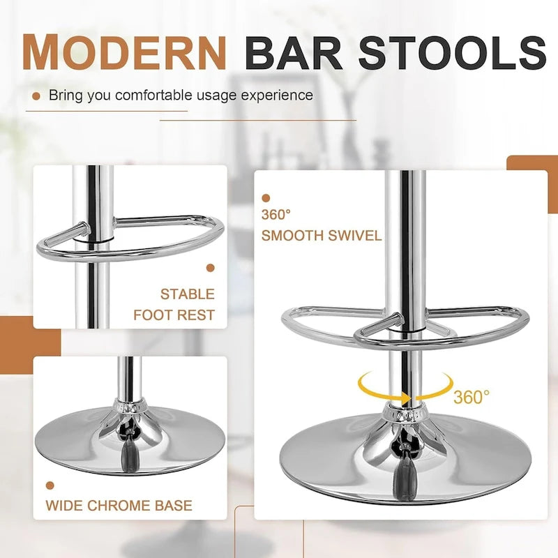 Javlergo Set of 4 Bar Stools Adjustable Swivel Counter Height Barstools with Back