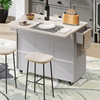Kitchen Island with Trash Can Storage Cabinet