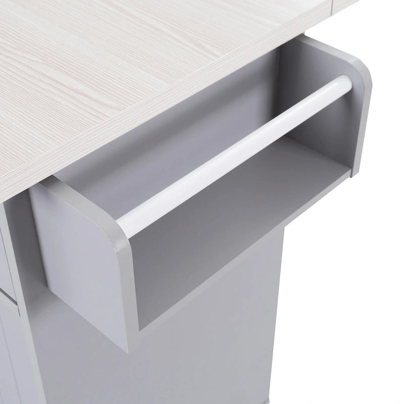 Kitchen Island with Trash Can Storage Cabinet