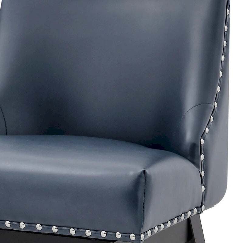 LUE BONA 26 in. Counter Height Upholstered Wood Frame Swivel Bar Stool with Farbic Seat Set of 4 - 19.6D x 19.6W x 37H