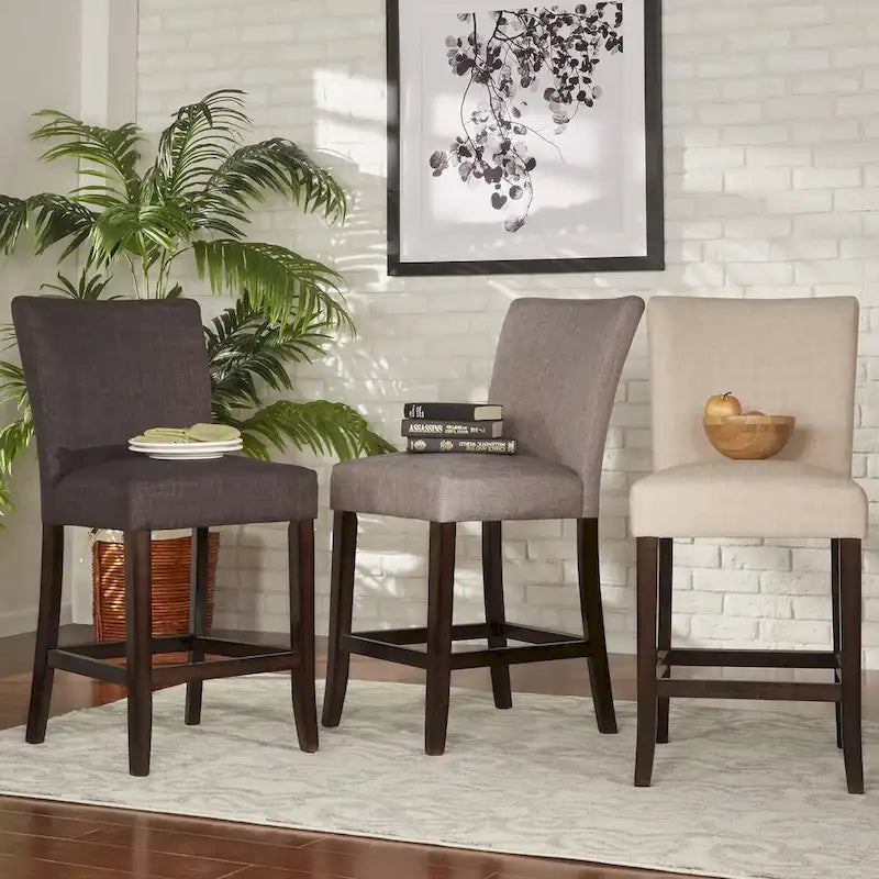 Parson Classic Linen Counter Height High Back Stools (Set of 2) by iNSPIRE Q Bold