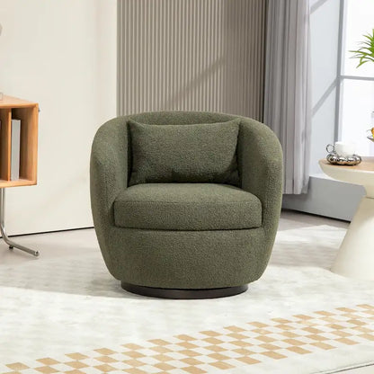 Modern Swivel Barrel Armchair with Storage