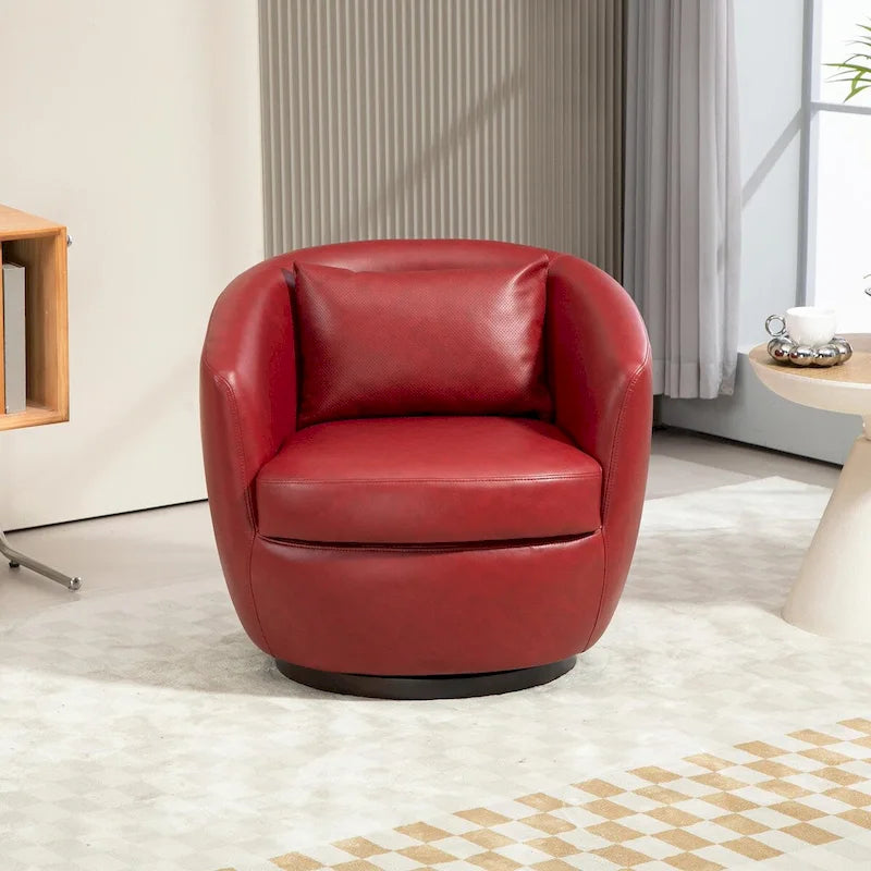 Modern Swivel Barrel Armchair with Storage