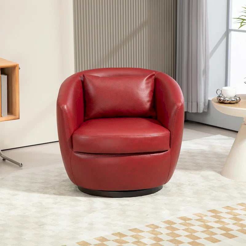 Modern Swivel Barrel Armchair with Storage