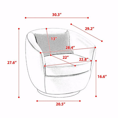 Modern Swivel Barrel Armchair with Storage