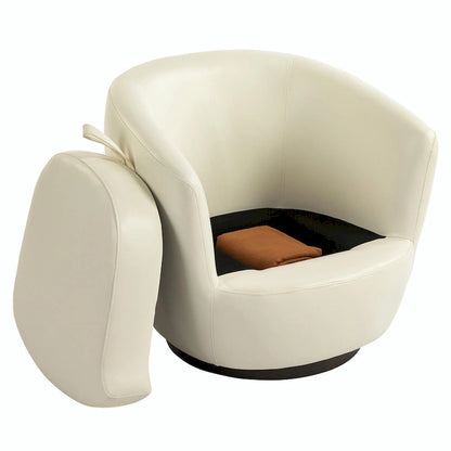 Modern Swivel Barrel Armchair with Storage