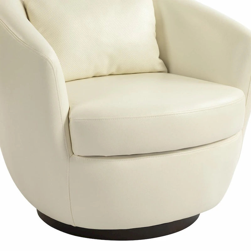 Modern Swivel Barrel Armchair with Storage