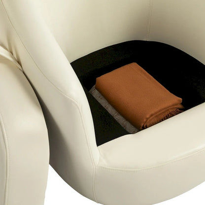 Modern Swivel Barrel Armchair with Storage