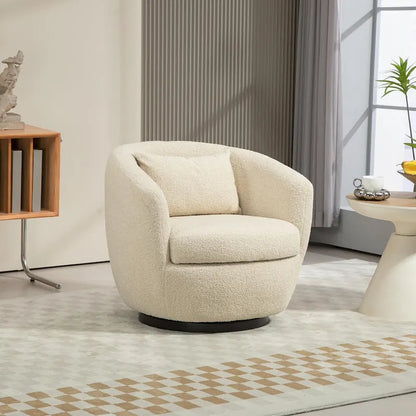 Modern Swivel Barrel Armchair with Storage