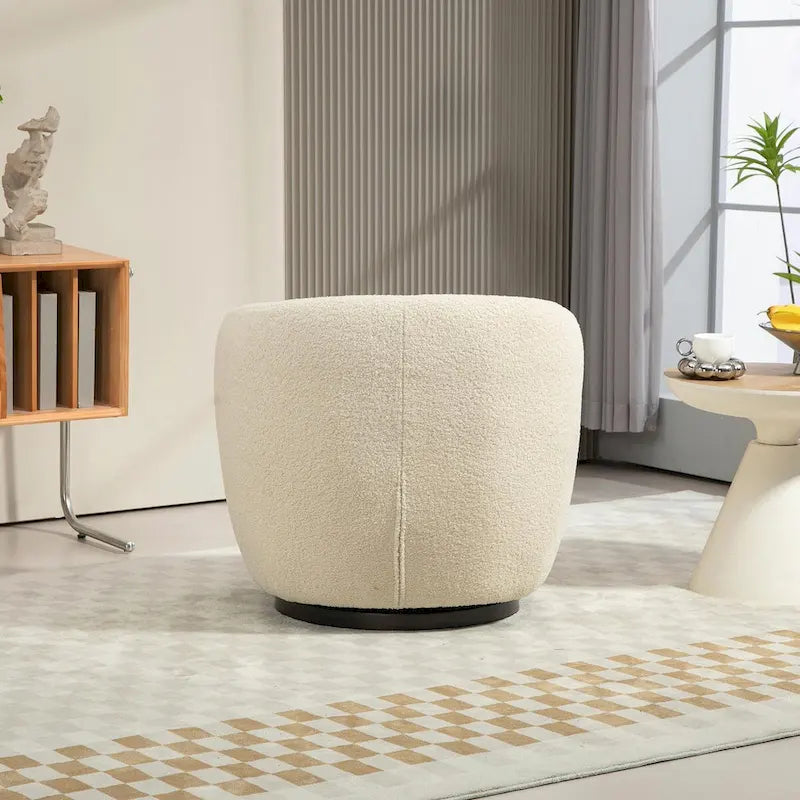 Modern Swivel Barrel Armchair with Storage