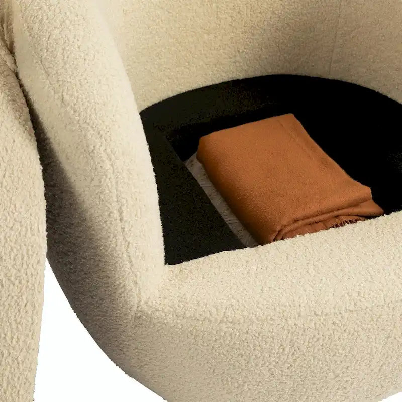 Modern Swivel Barrel Armchair with Storage