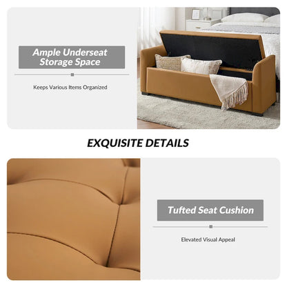 Laura Traditional 57.75Wide Tufted Storage Bench by HULALA HOME