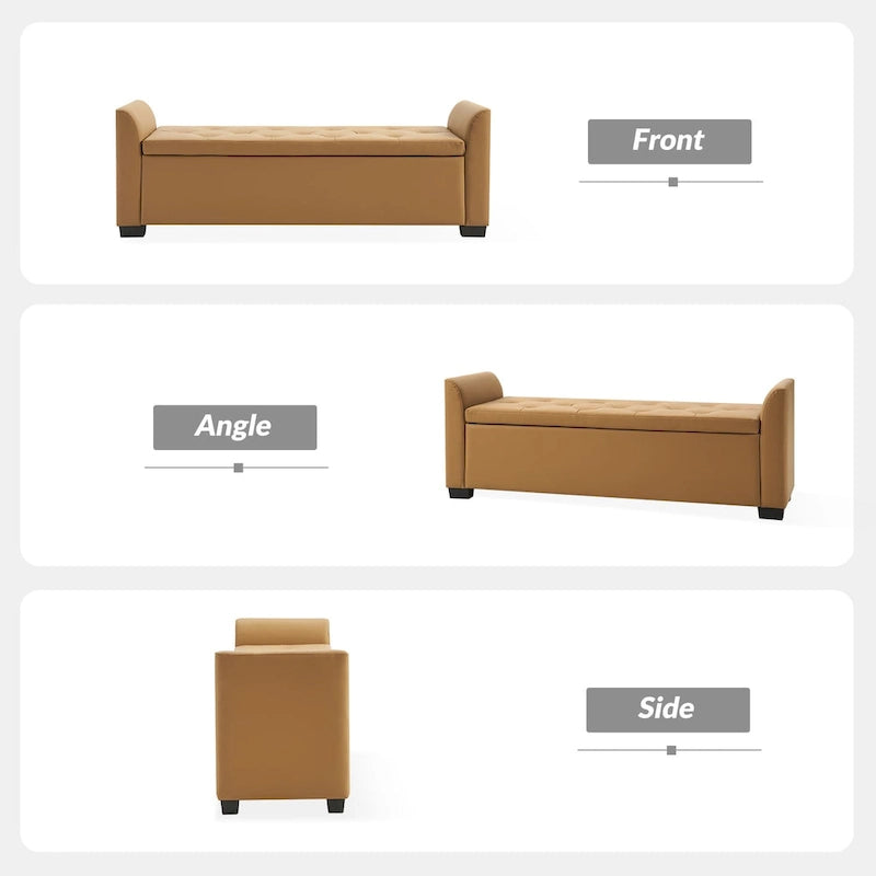 Laura Traditional 57.75Wide Tufted Storage Bench by HULALA HOME