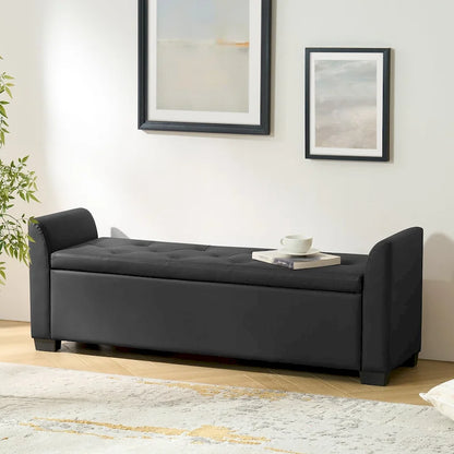 Laura Traditional 57.75Wide Tufted Storage Bench by HULALA HOME