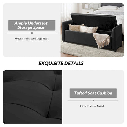 Laura Traditional 57.75Wide Tufted Storage Bench by HULALA HOME