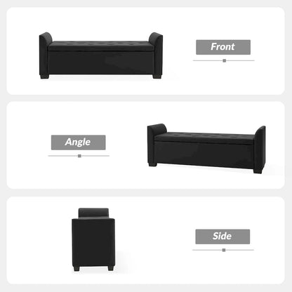 Laura Traditional 57.75Wide Tufted Storage Bench by HULALA HOME