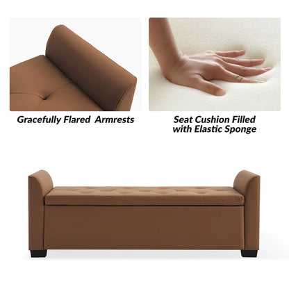 Laura Traditional 57.75Wide Tufted Storage Bench by HULALA HOME