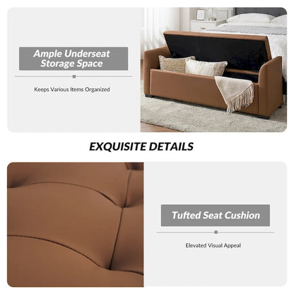 Laura Traditional 57.75Wide Tufted Storage Bench by HULALA HOME