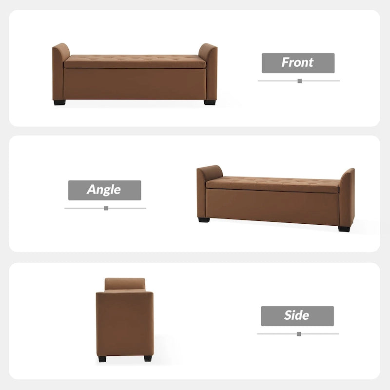 Laura Traditional 57.75Wide Tufted Storage Bench by HULALA HOME