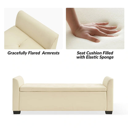 Laura Traditional 57.75Wide Tufted Storage Bench by HULALA HOME