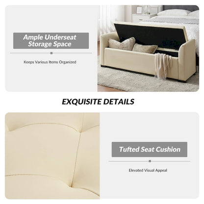 Laura Traditional 57.75Wide Tufted Storage Bench by HULALA HOME