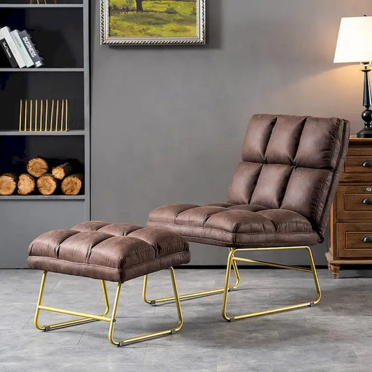 Mcombo Accent Chair with Ottoman, Lounge Sofa Couch,4013