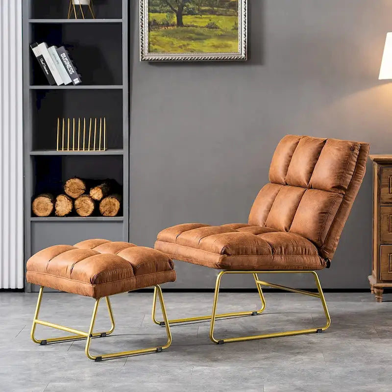 Mcombo Accent Chair with Ottoman, Lounge Sofa Couch,4013