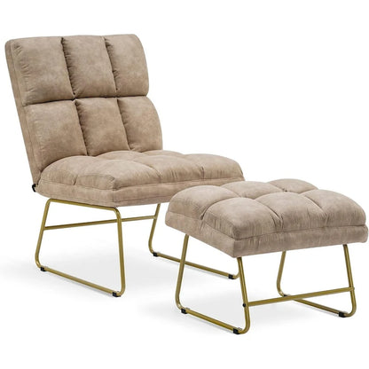 Mcombo Accent Chair with Ottoman, Lounge Sofa Couch,4013