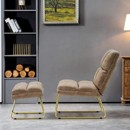 Mcombo Accent Chair with Ottoman, Lounge Sofa Couch,4013