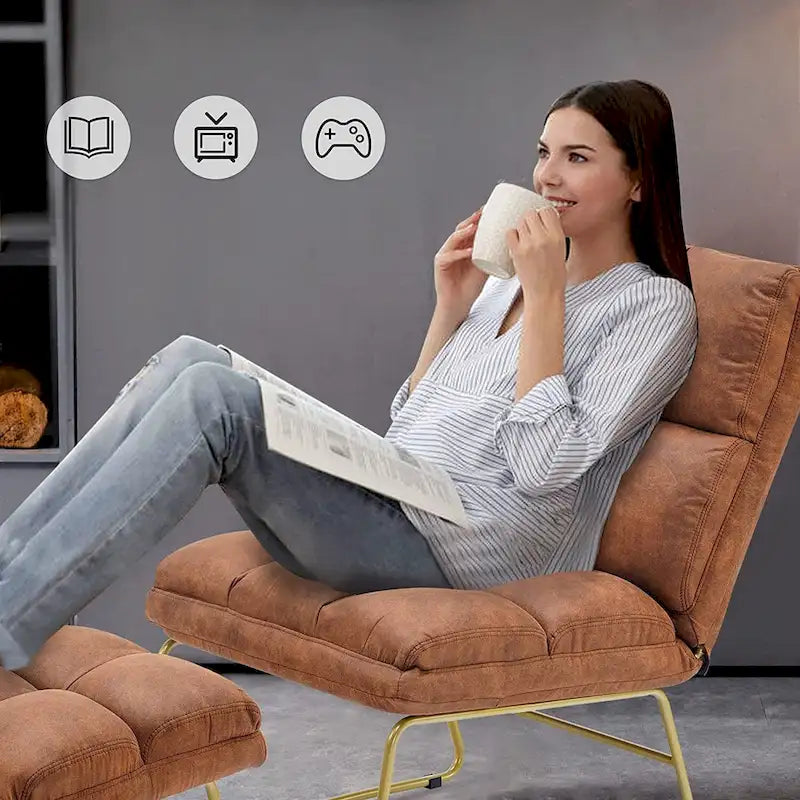 Mcombo Accent Chair with Ottoman, Lounge Sofa Couch,4013