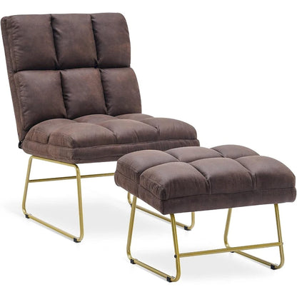 Mcombo Accent Chair with Ottoman, Lounge Sofa Couch,4013
