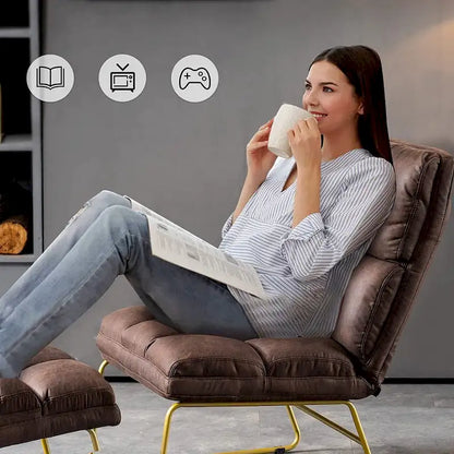 Mcombo Accent Chair with Ottoman, Lounge Sofa Couch,4013