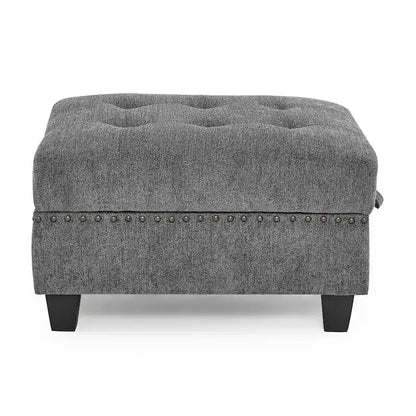 Grey Chenille 6-Piece Modular Sectional Sofa with Hidden Storage