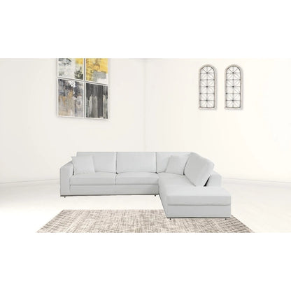 HomeRoots White Italian Leather Reclining L Shaped Two Piece Corner Sectional - 117