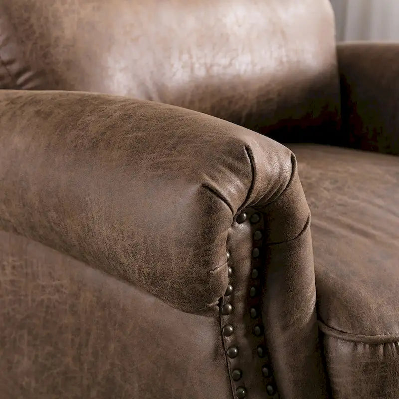 Pushback Club Recliner with Rivet Decoration Set of 2