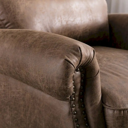 Pushback Club Recliner with Rivet Decoration Set of 2