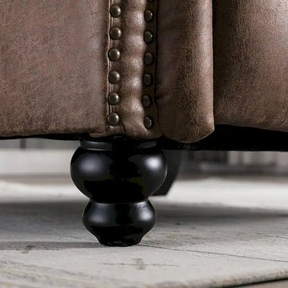 Pushback Club Recliner with Rivet Decoration Set of 2