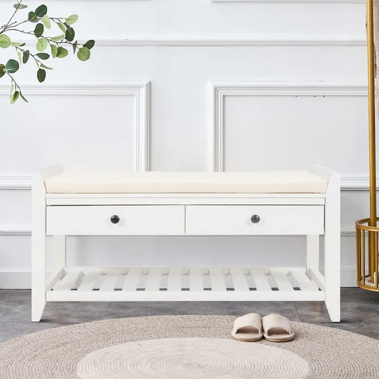 Vintage French Style Wooden Storage Bench, for Indoor Use