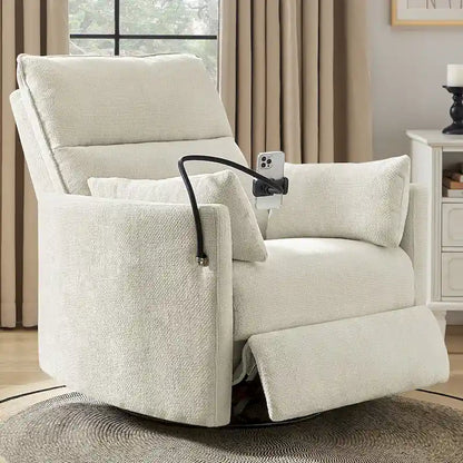 Barry Modern 38 Power Rocking Swivel Nursery Recliner with USB Ports by HULALA HOME