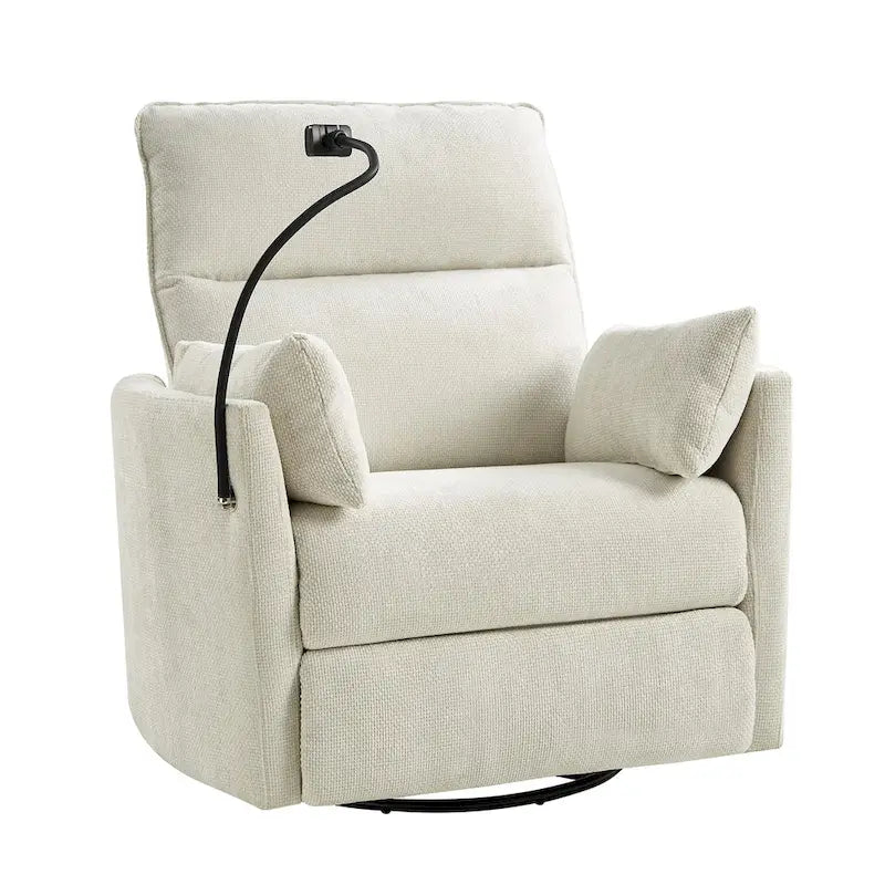 Barry Modern 38 Power Rocking Swivel Nursery Recliner with USB Ports by HULALA HOME