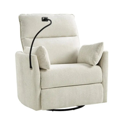 Barry Modern 38 Power Rocking Swivel Nursery Recliner with USB Ports by HULALA HOME