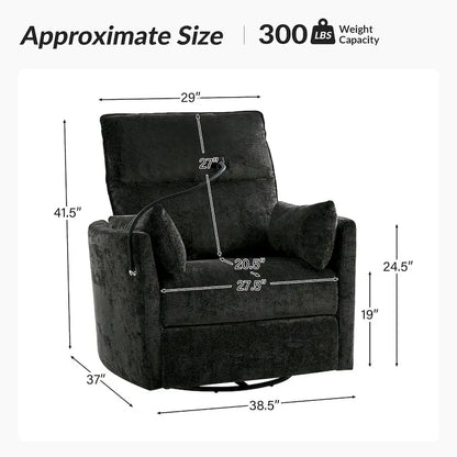 Barry Modern 38 Power Rocking Swivel Nursery Recliner with USB Ports by HULALA HOME