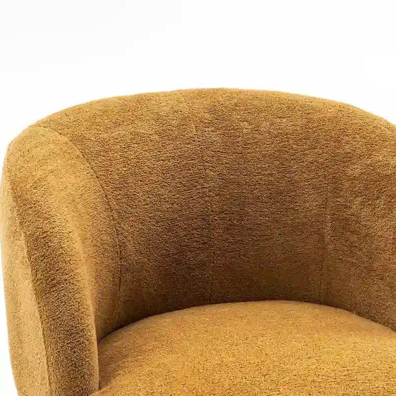 Single Fabric Modern Accent Chair 360 Degree Rotation Swivel Barrel Chairs