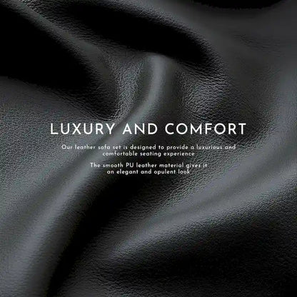 3 Piece Faux Leather Manual Reclining Livingroom Sofa Set with Dropdown Table and Console