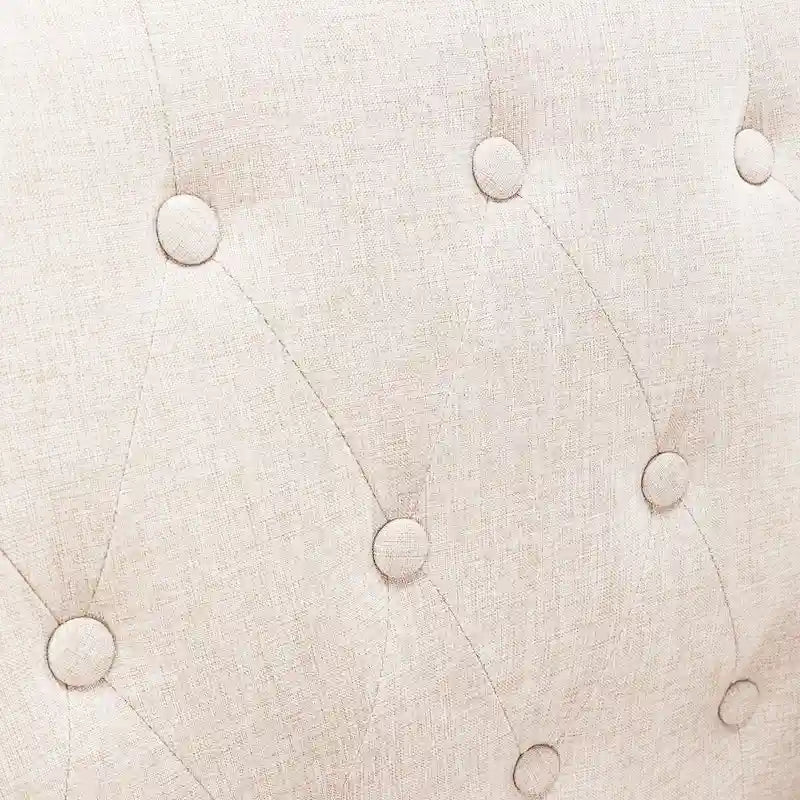 LUE BONA Mid-Century Modern Upholstered Linen Fabric Button Tufted Accent Chair - 28.5 W X 27.25 D X 33.75 H