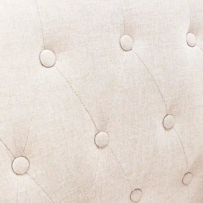 LUE BONA Mid-Century Modern Upholstered Linen Fabric Button Tufted Accent Chair - 28.5 W X 27.25 D X 33.75 H